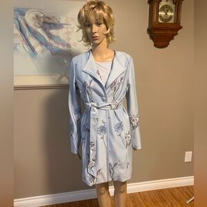 Guillaume Women's Sleeveless Top and Embroidered Jacket Blue Size Small